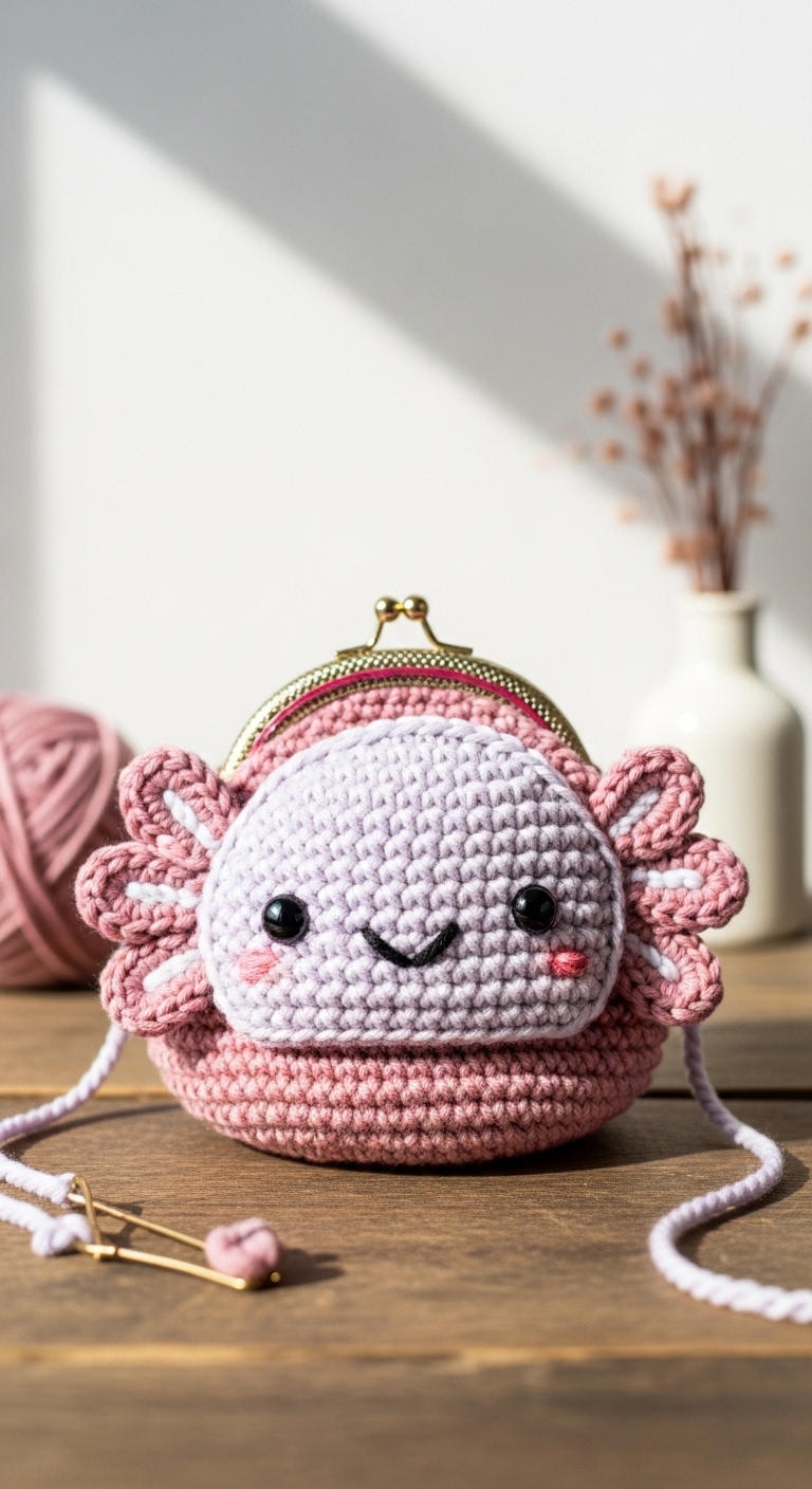 Axolotl Coin Pouch – Free Crochet Pattern