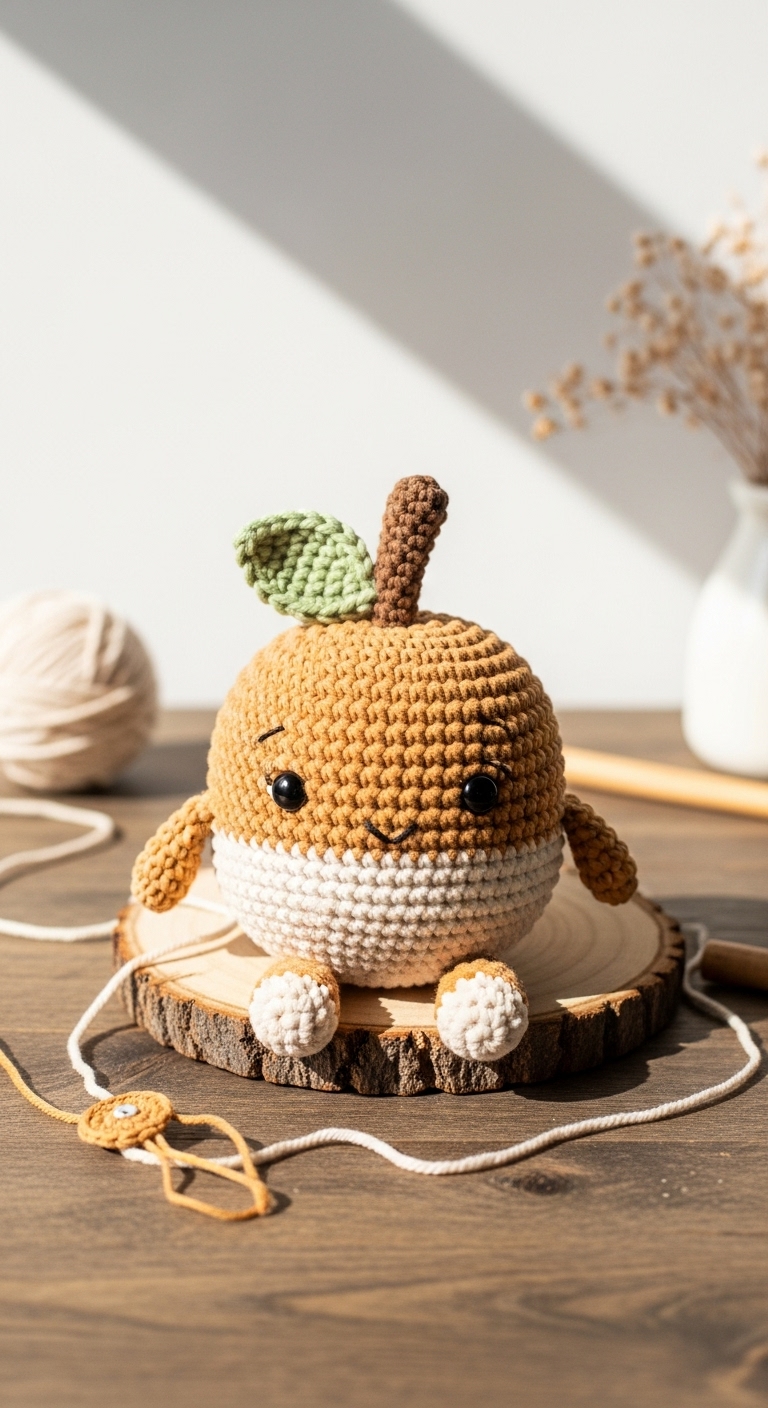 Caramel Apple Plush – Crochet Pattern (Amigurumi)