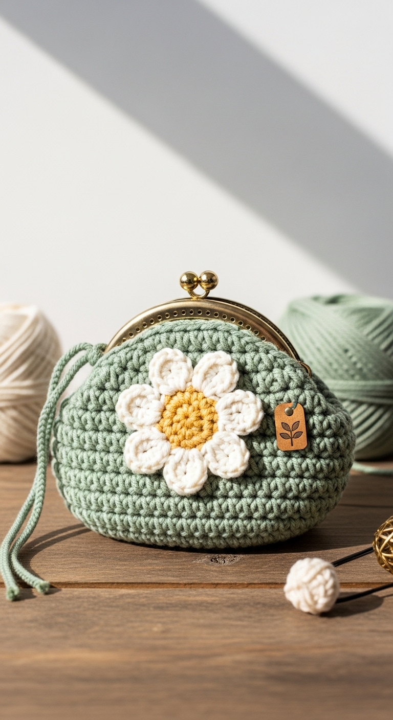 Daisy Coin Pouch – Free Crochet Pattern