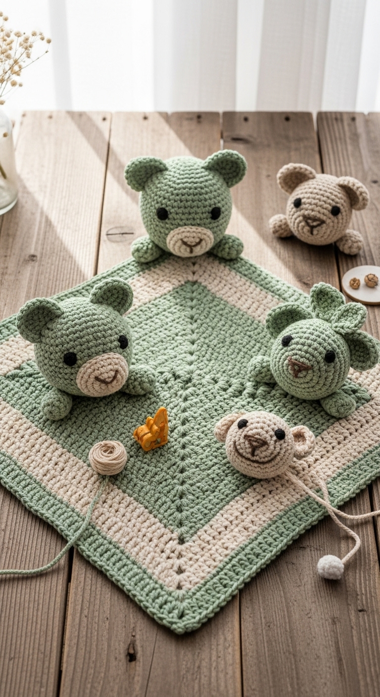 appliques jungle friends set baby blanket
