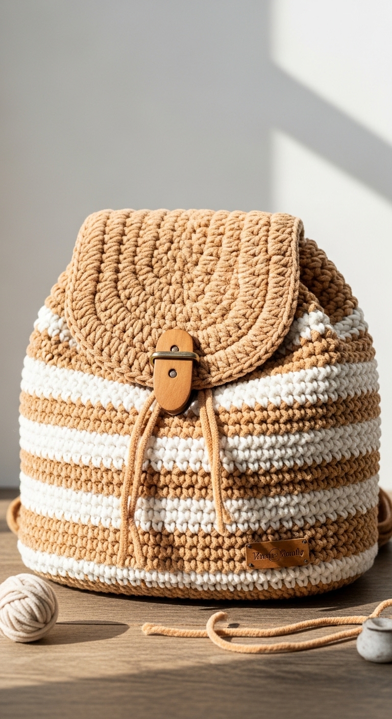 backpack self stripe velvet yarn animals world