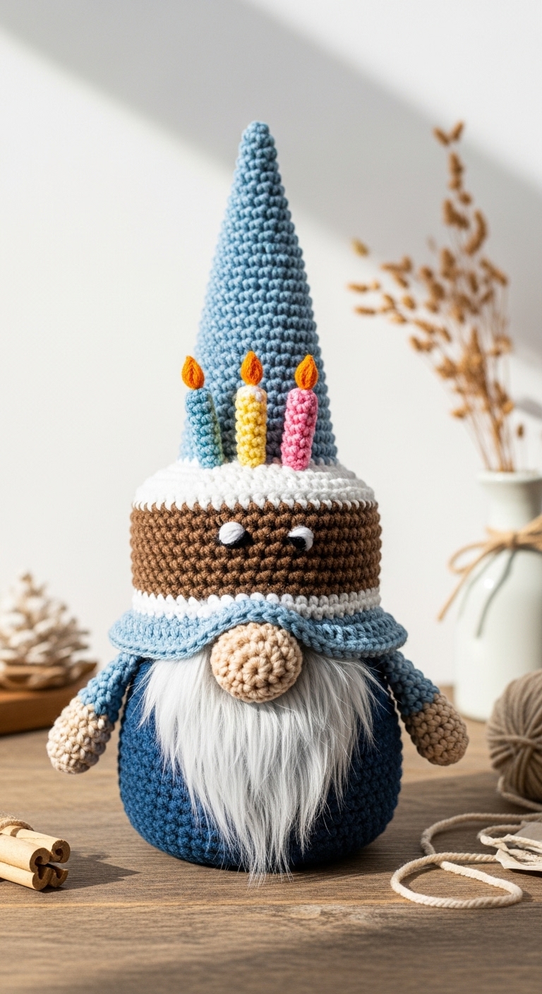 birthday cake gnome free crochet gnome pattern