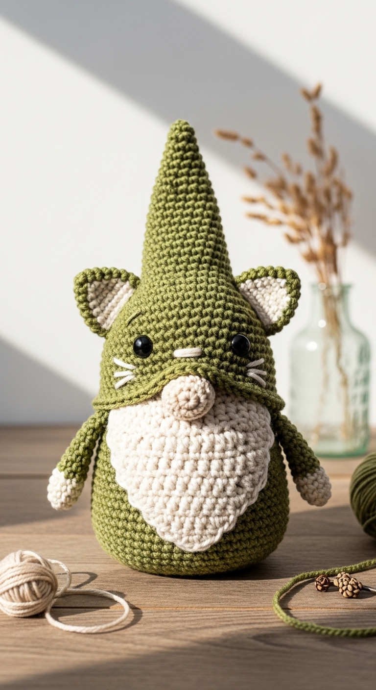 crochet cat gnome free pattern