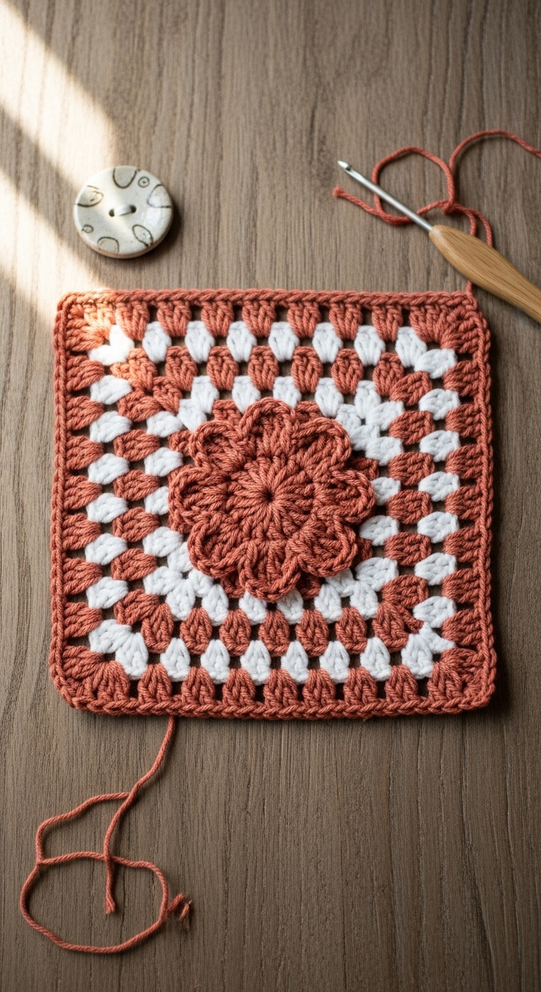 crochet flower granny square free pattern