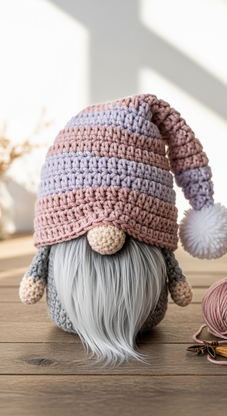 crochet gnome the winter slouchy hat gnome