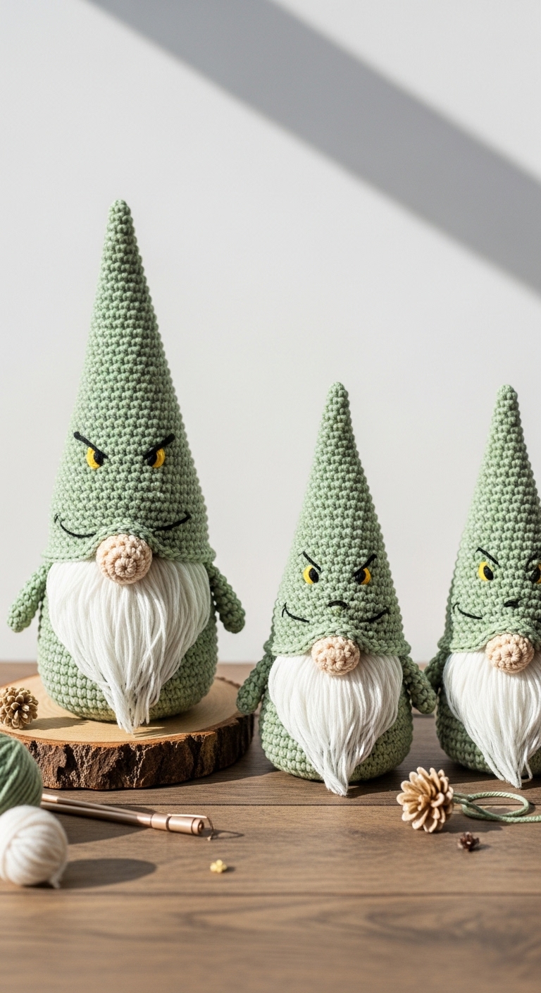 crochet grinch gnome christmas gnome collection