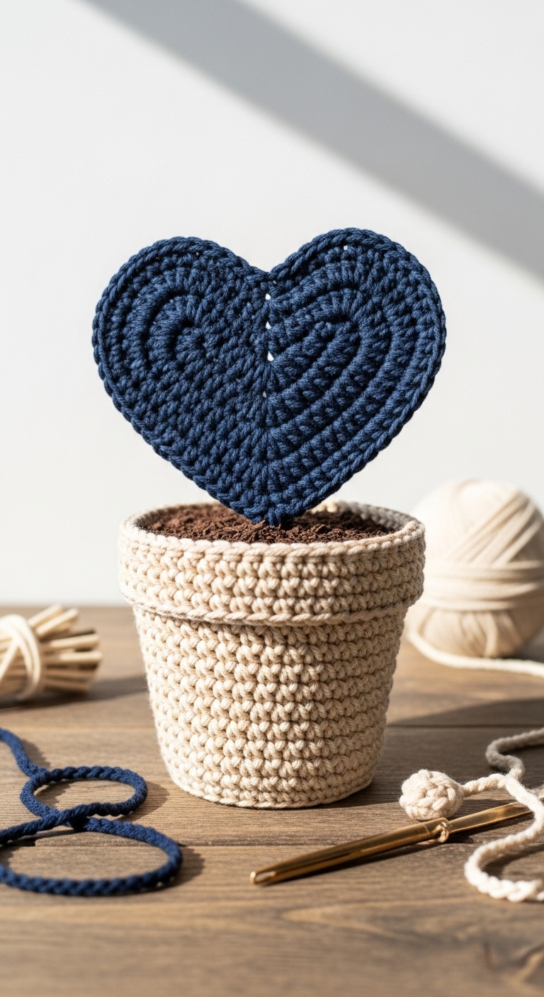 crochet heart coaster free pattern