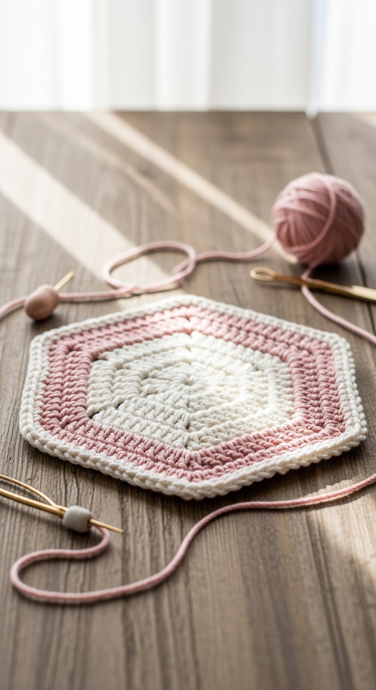 free crochet hexagon hot pad video tutorial