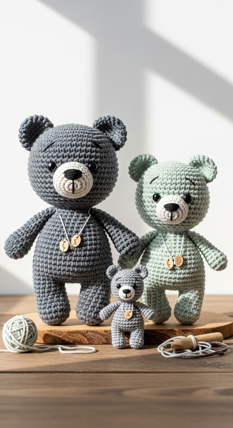 jo and joy amigurumi bear family