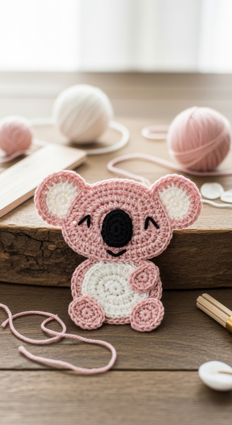 free crochet koala applique pattern