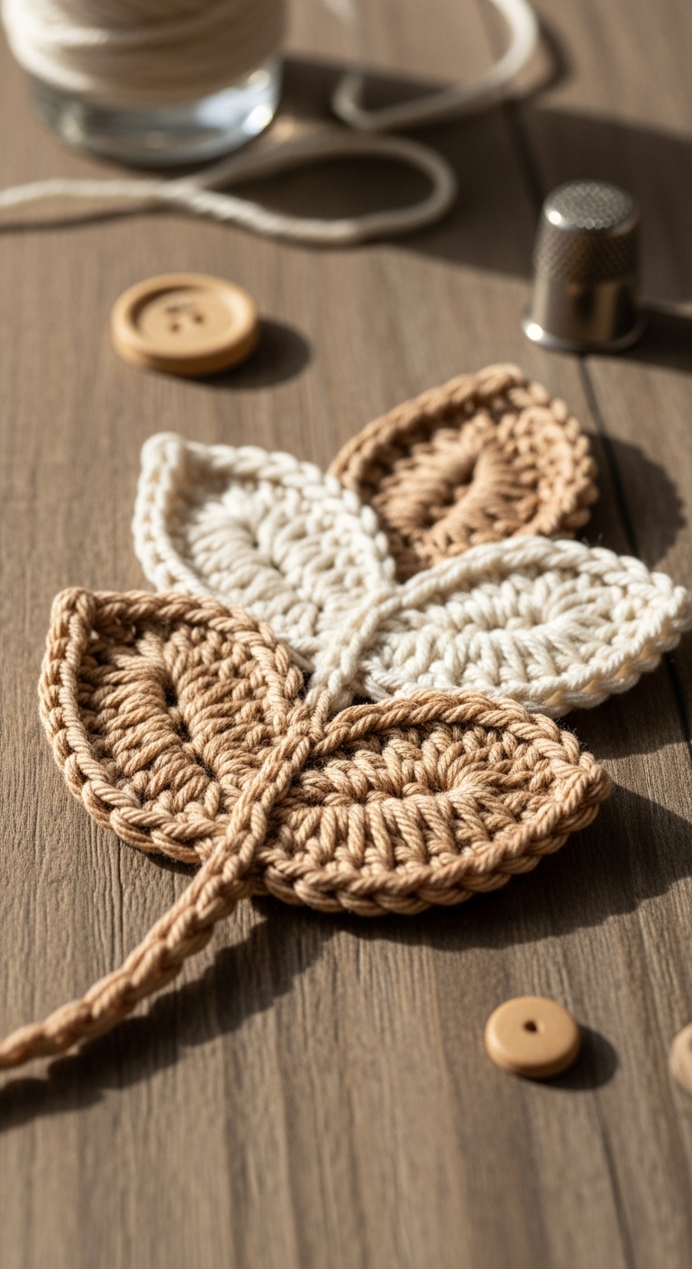 crochet 3d leaf stitch