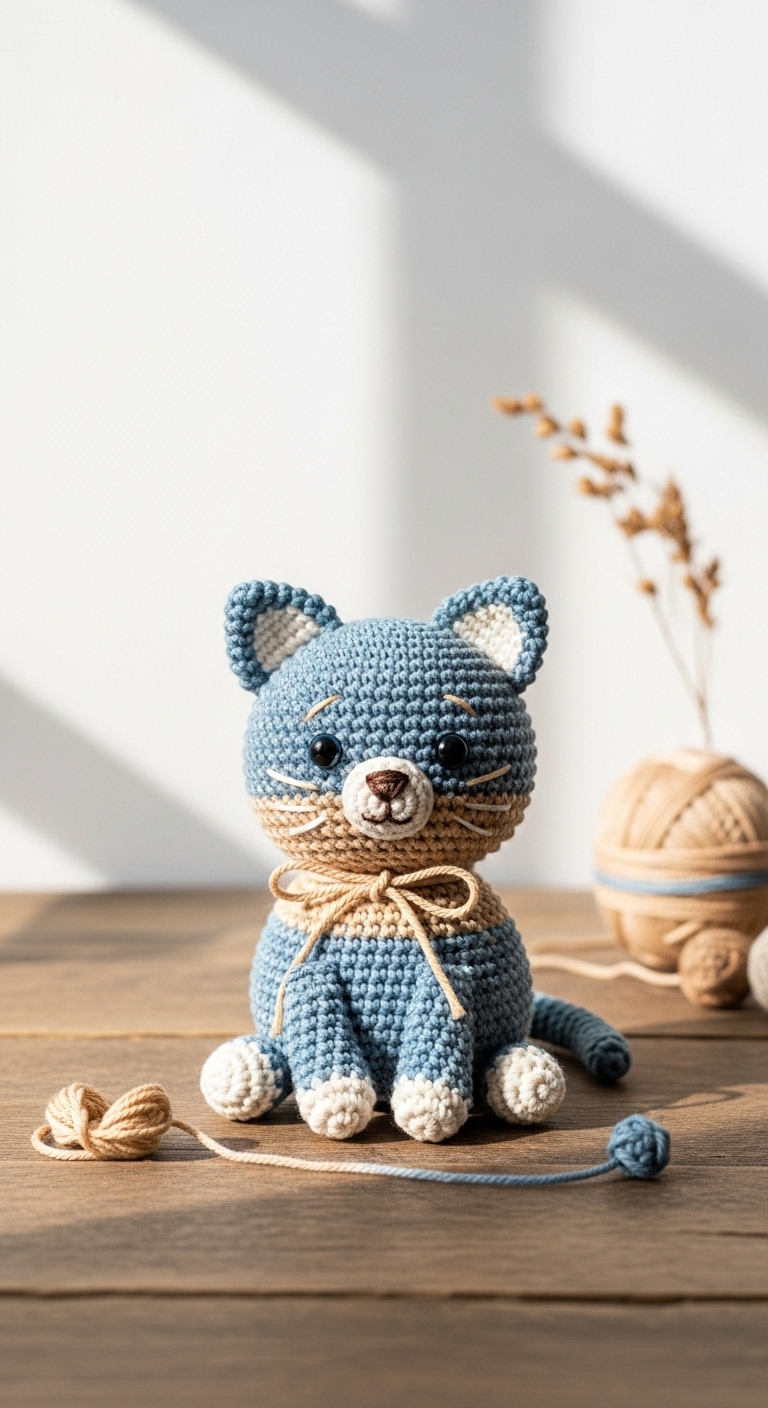 crochet low sew cat free amigurumi pattern