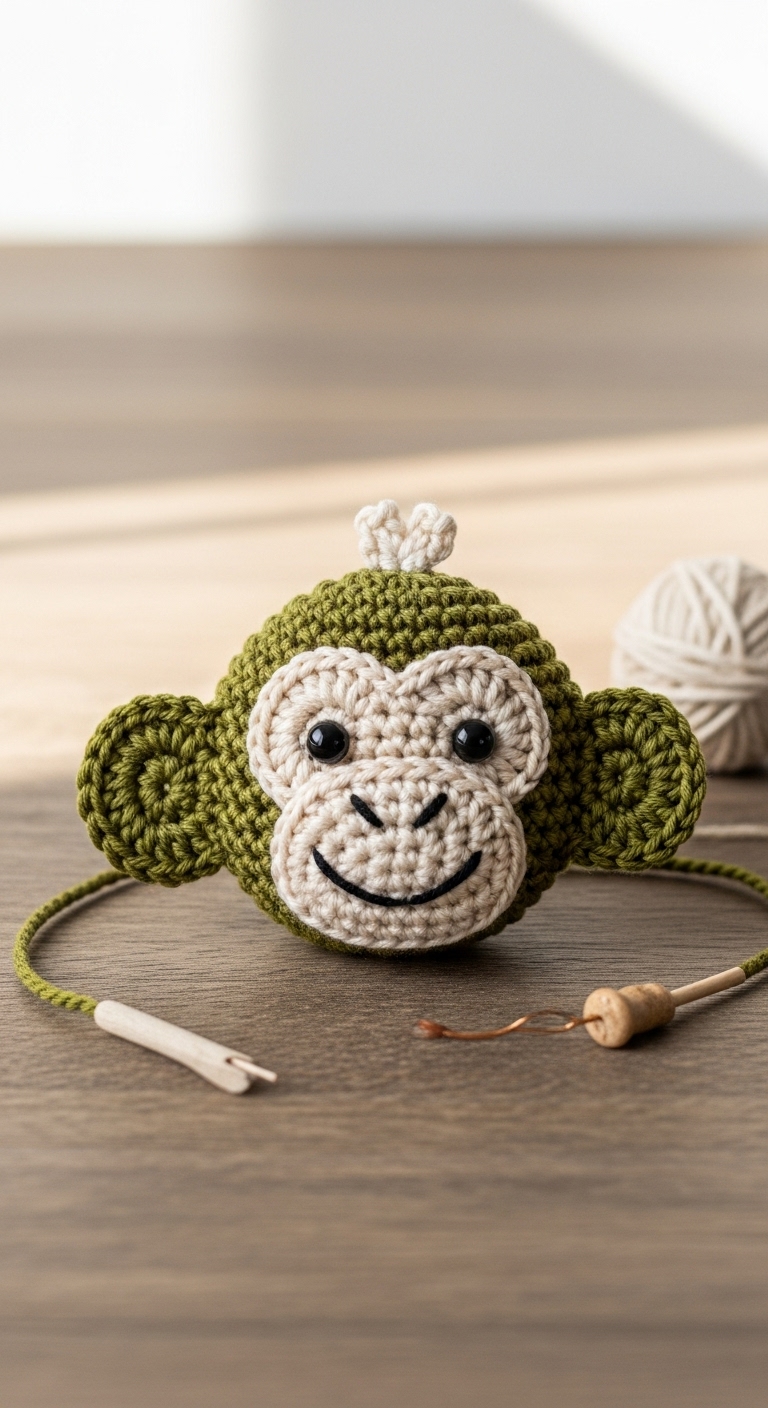 free crochet monkey applique pattern