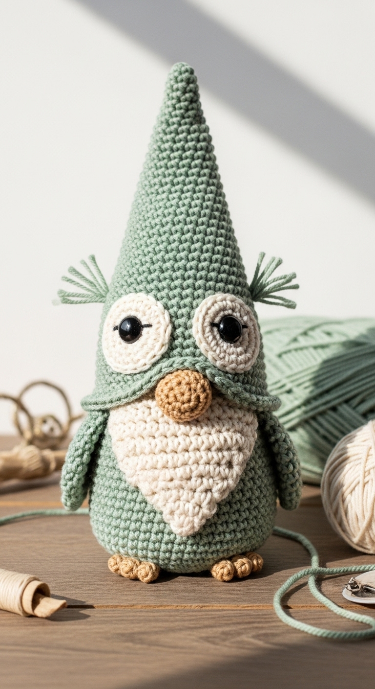 crochet owl gnome free pattern