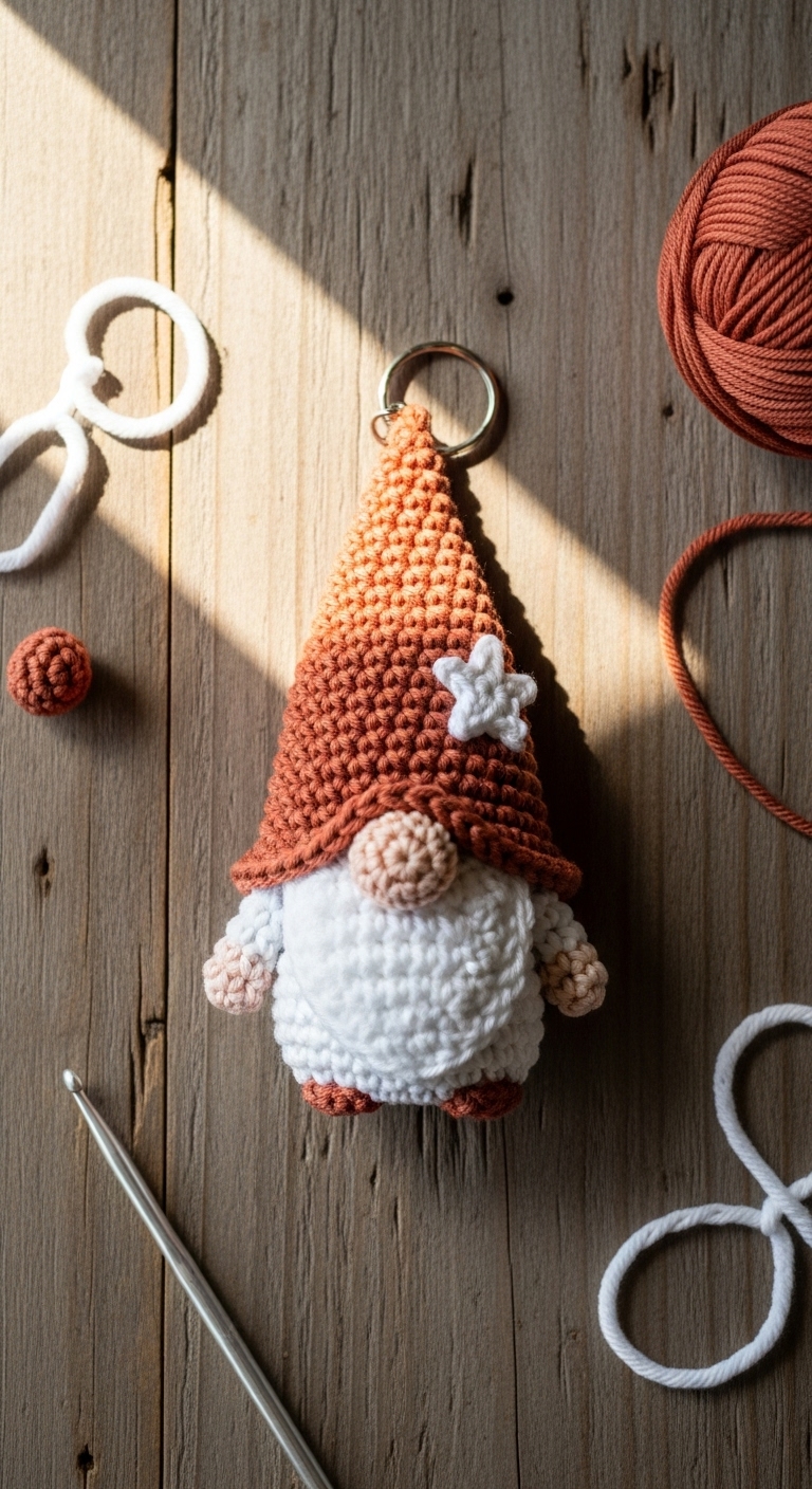 patriotic gnome keychain free crochet pattern
