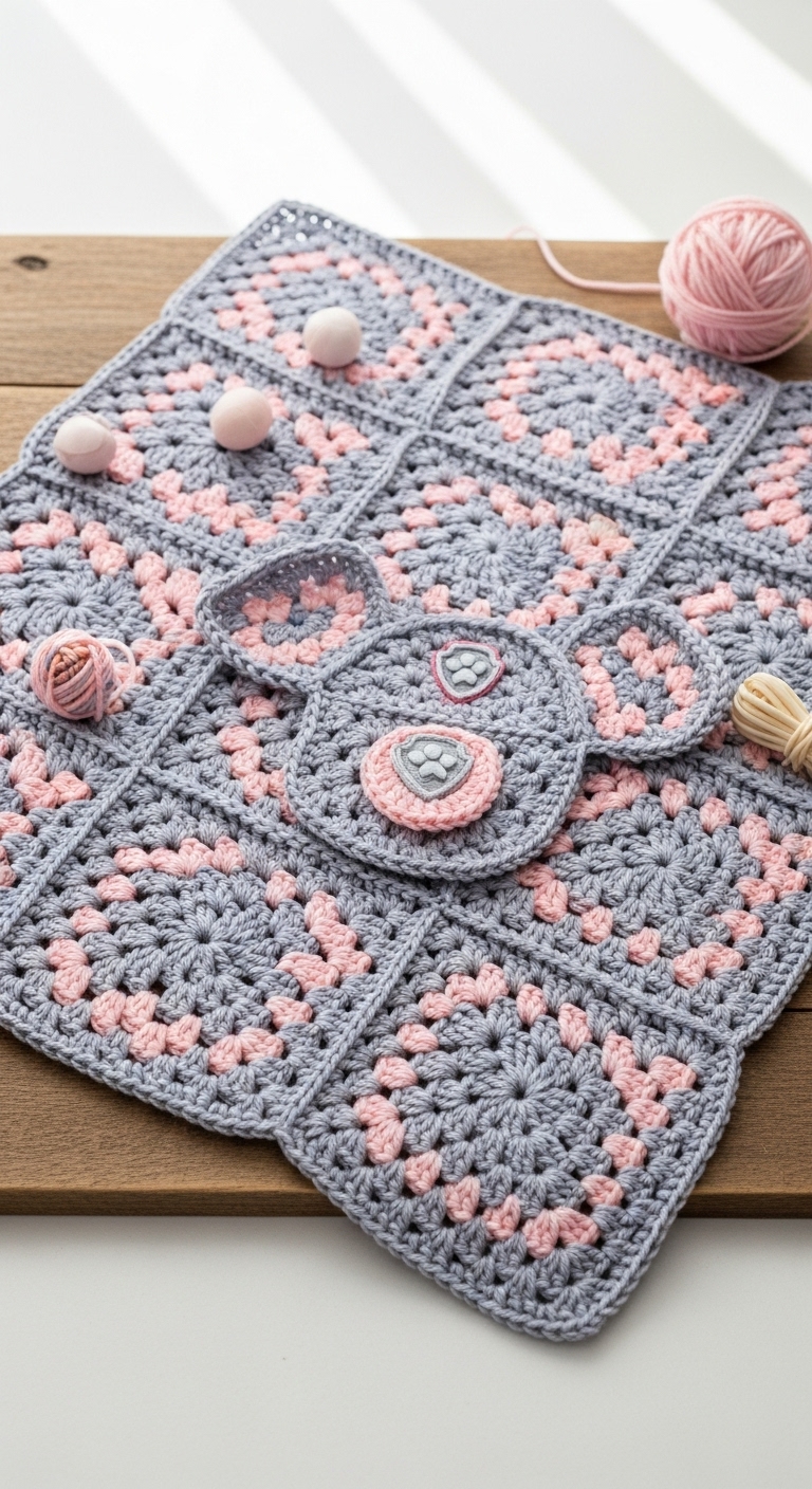 paw patrol granny squares puppie blanket