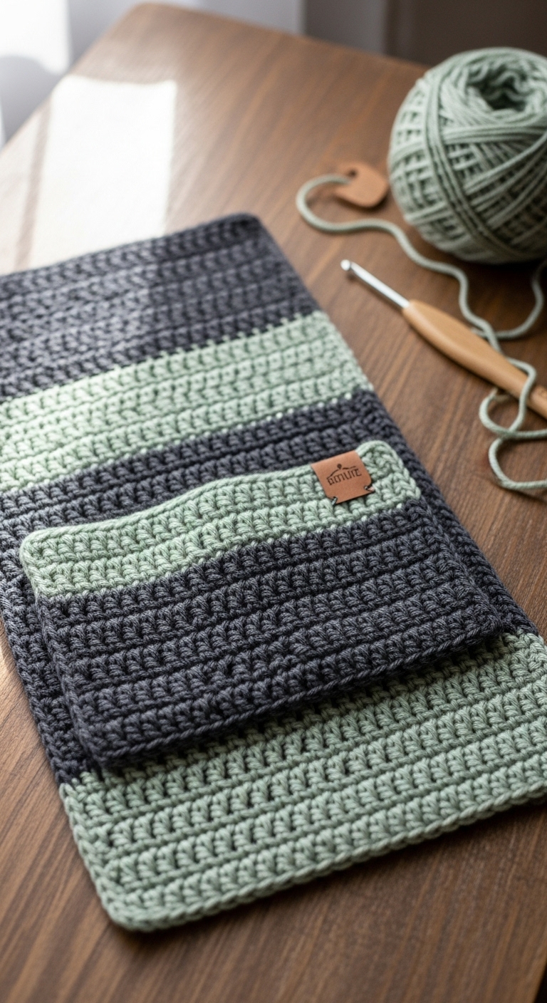 free crochet pocket scarf