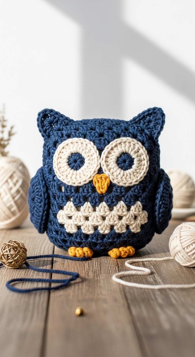rainbow owl granny square free pattern