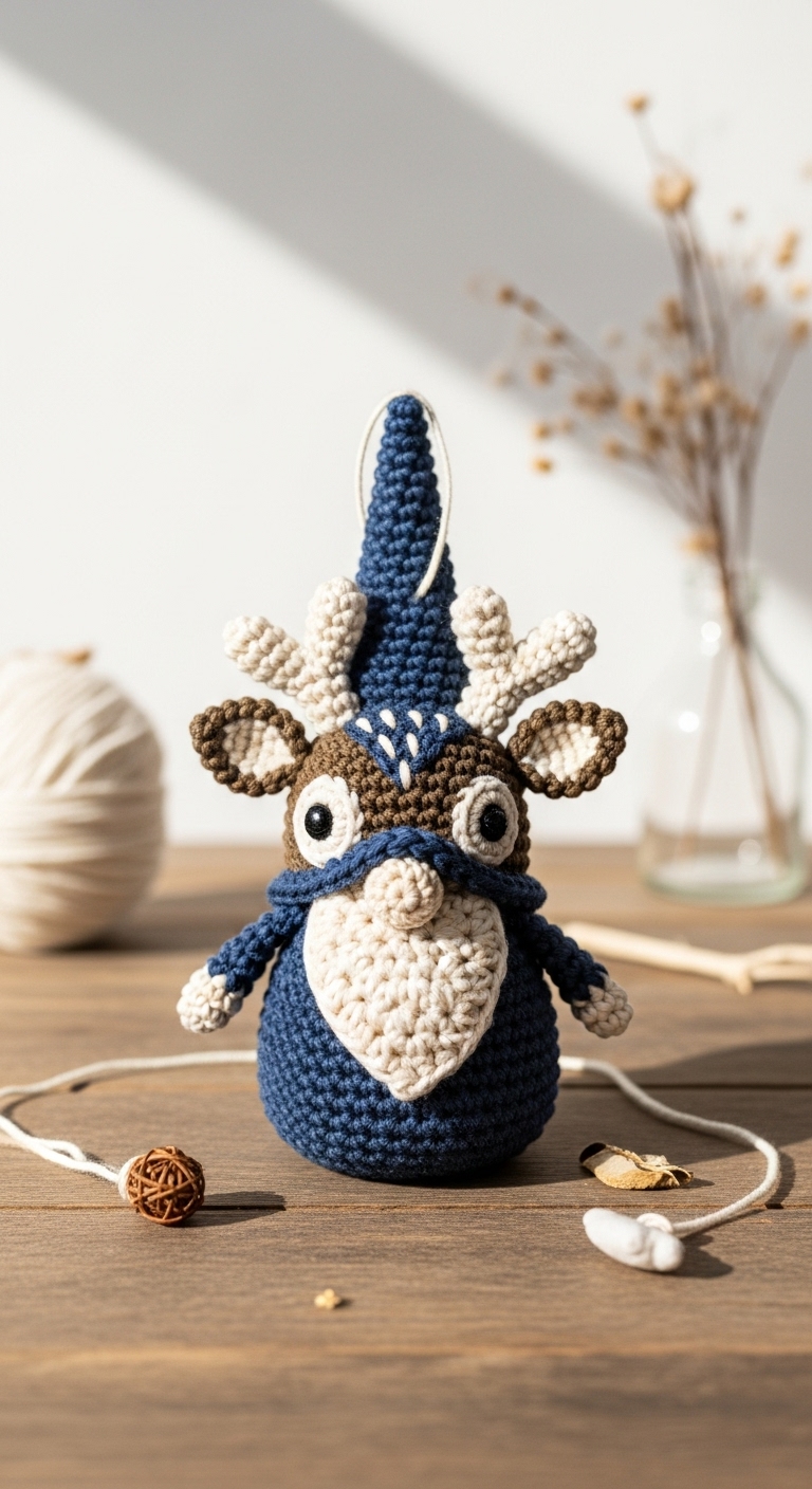 crochet reindeer gnome for christmas
