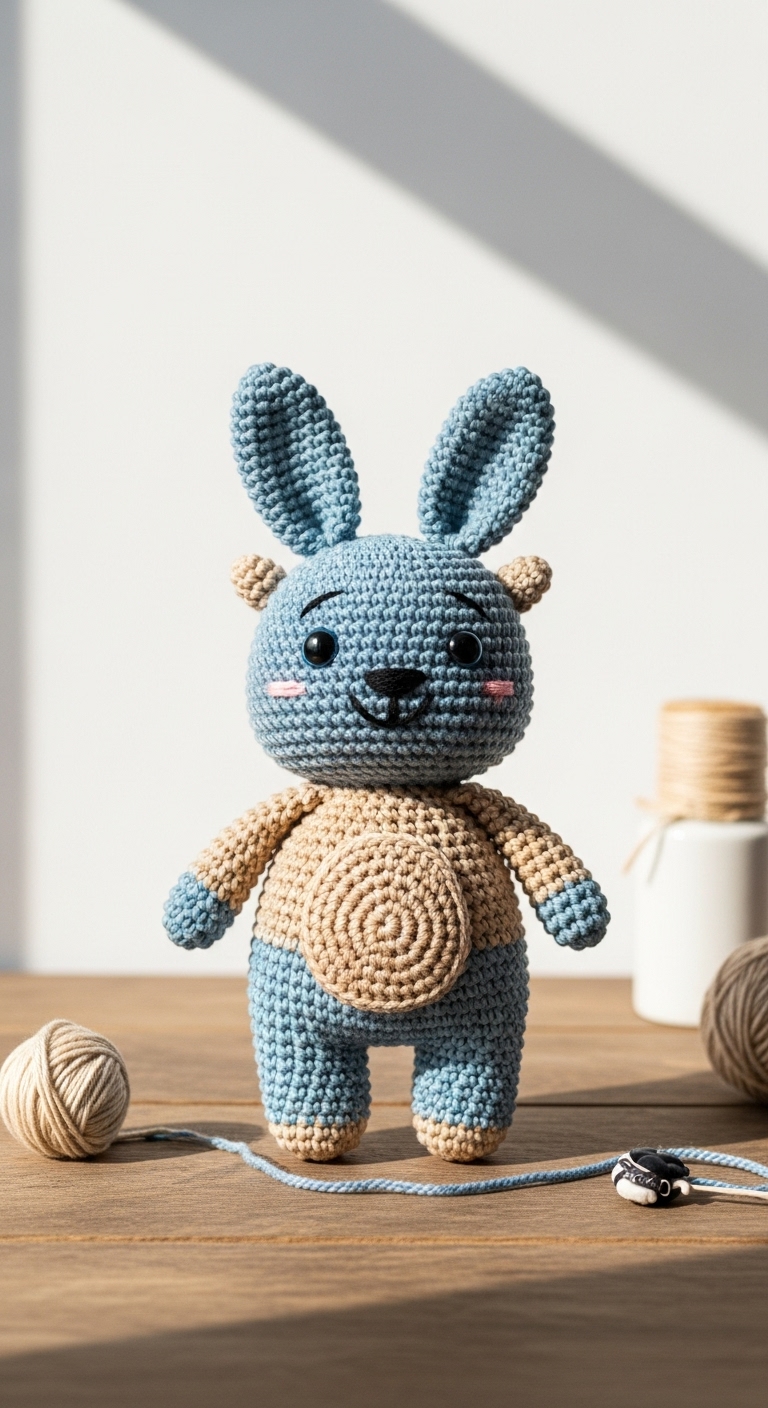 smiling bunny monster amigurumi free pattern