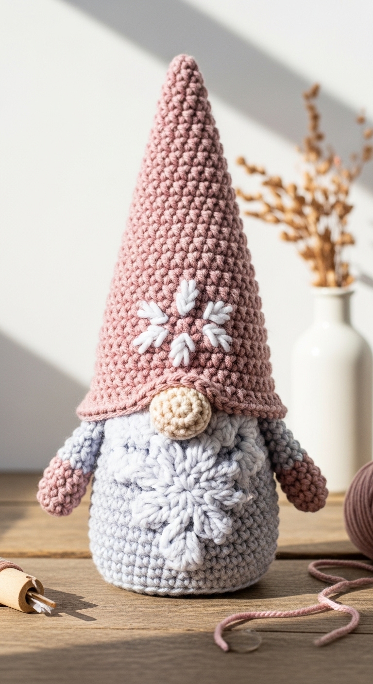 snowfall gnome free crochet pattern
