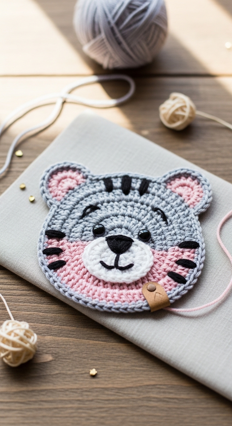 free crochet tiger applique pattern