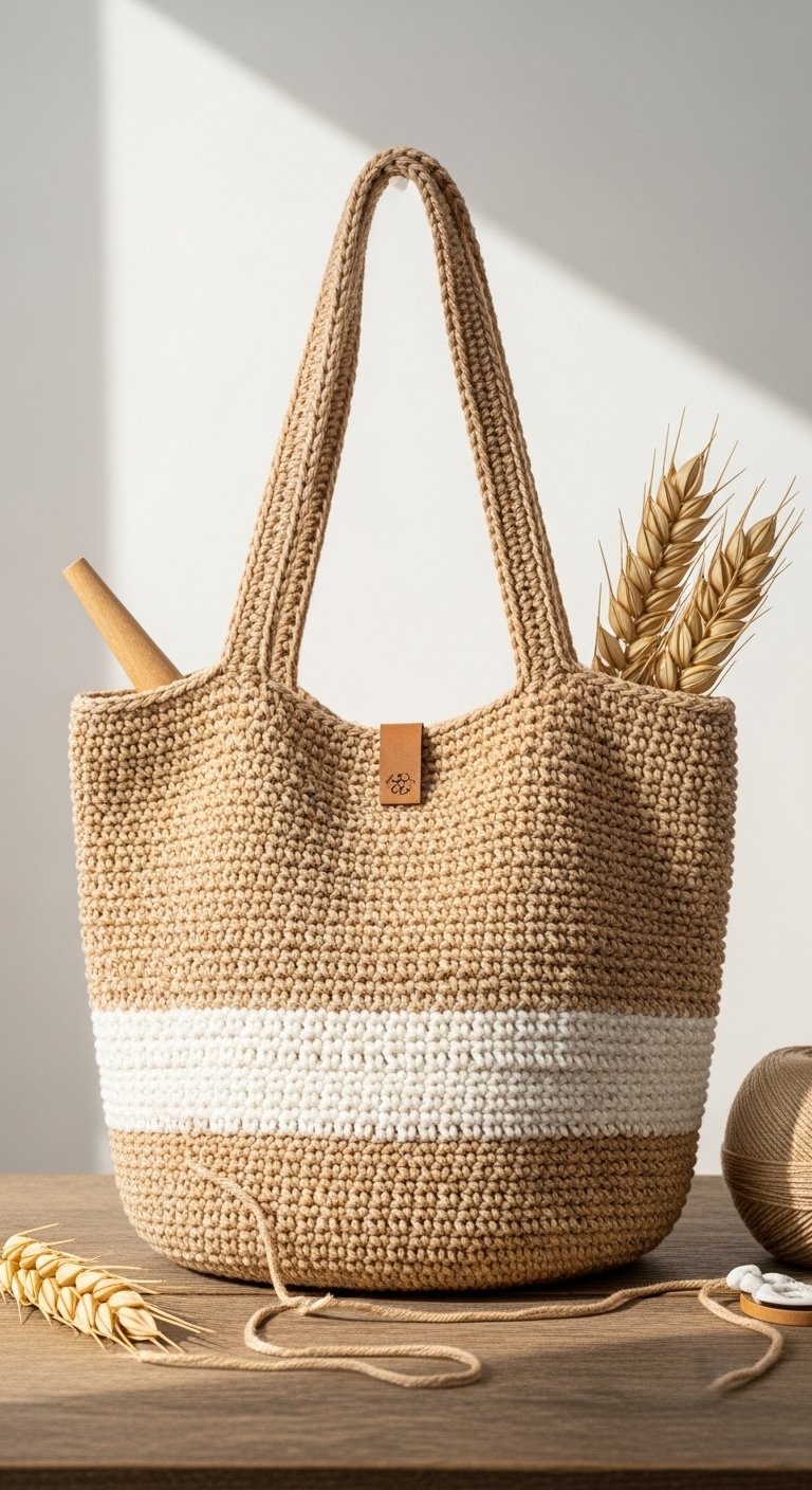 crochet wheat stitch tote bag free pattern